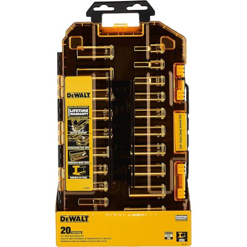  DEWALT Deep Socket Set, 20-Piece, 3/8 Drive Metric/SAE (DWMT73812)