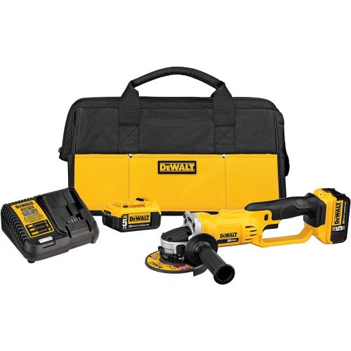  DEWALT 20V MAX Angle Grinder Tool Kit, 4-1/2-Inch (DCG412P2), Metallic