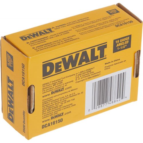  DEWALT Finish Nails, 20-Degree, 1-1/2-Inch, 16GA, 2000-Pack (DCA16150)