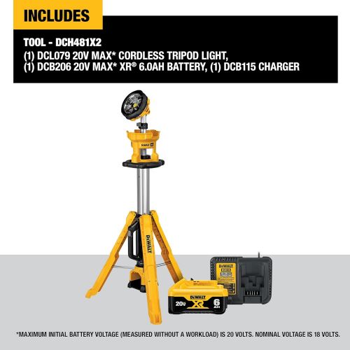  DEWALT 20V MAX LED Work Light, Tripod Base (DCL079R1)