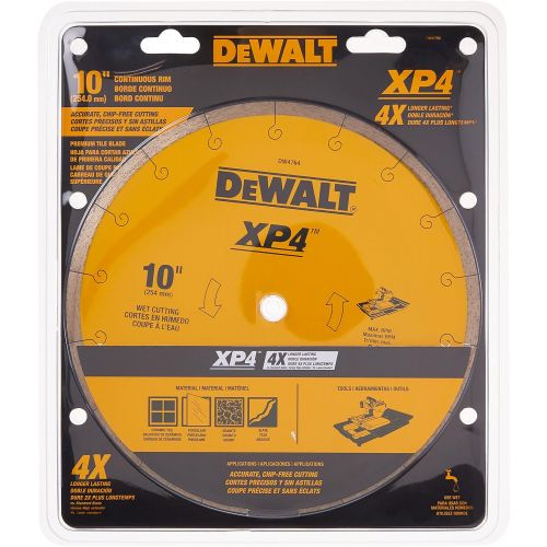  DEWALT Diamond Blade for Tile, Wet Cutting, 10-Inch x .060-Inch (DW4764)