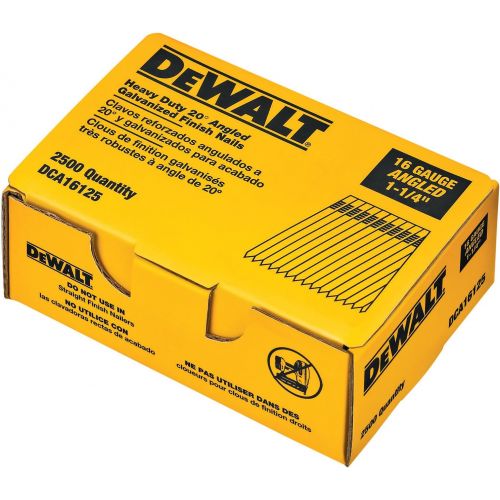  DEWALT Finish Nails, 20-Degree, 1-1/4-Inch, 16GA, 2000-Pack (DCA16125)