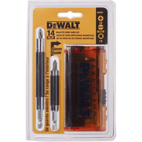  DEWALT Screwdriver Bit Set, Magnetic Drive Guide, 14-Piece (DW2097CS)