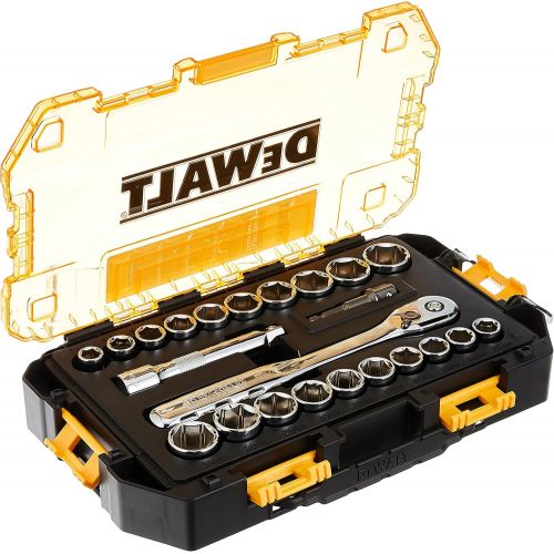  DEWALT Drive Socket Set, SAE/Metric, 1/2-Inch, 23-Piece (DWMT73813)