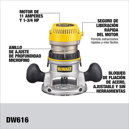  DEWALT Router, Fixed Base, 1-3/4-HP (DW616)