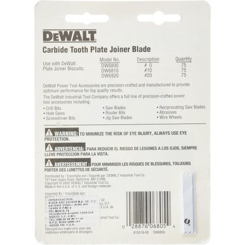  DEWALT Plate Joiner Blade, 4-Inch, Carbide, 6-Tooth (DW6805)