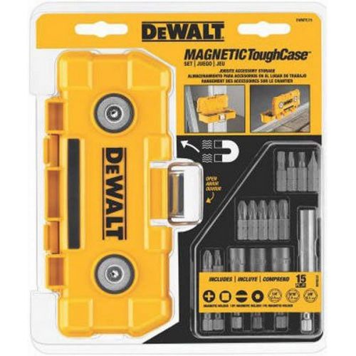  DEWALT Impact Driver Bit Set with Magnetic Tough Case, 15-Piece (DWMTC15)