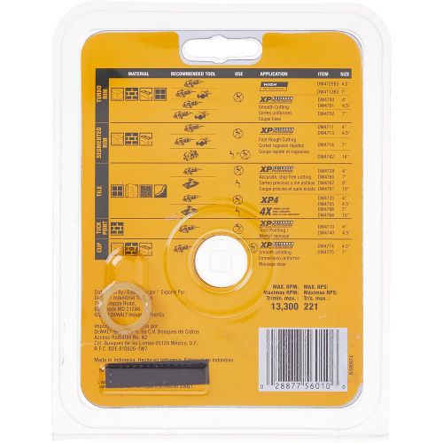  DEWALT Diamond Blade for Porcelain Tile, Wet/Dry, 4-1/2-Inch (DW4765)