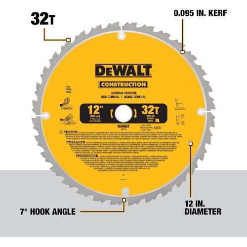  Dewalt Accessories DW3128P5 12-Inch Construction Combination Circular Saw Blade Pack