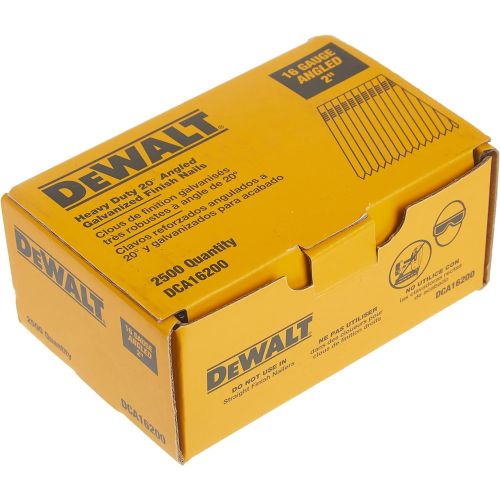  DEWALT Finish Nails, 20-Degree, 2-Inch, 16GA, 2500-Pack (DCA16200)