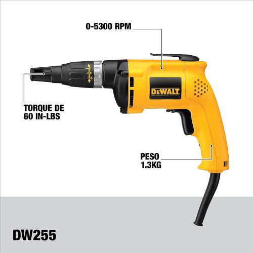  DEWALT Drywall Screw Gun, 6.0-Amp (DW255)