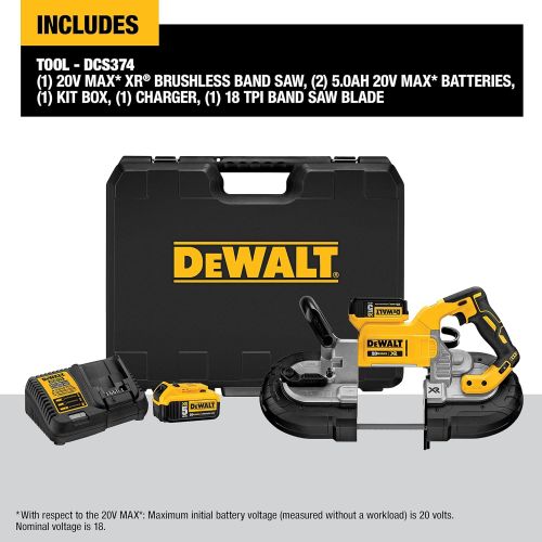  DEWALT 20V MAX Portable Band Saw Kit, Deep Cut (DCS374P2)