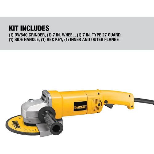  DEWALT Angle Grinder Tool, 7-Inch, 13-Amp (DW840)