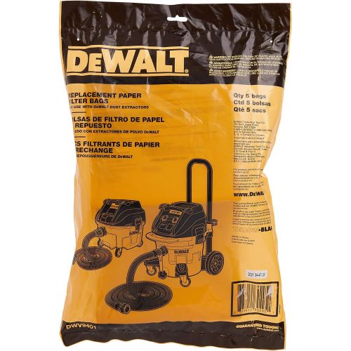  DEWALT DWV9401 Paper Bag for DWV012 Dust Extractor, 5-Pack