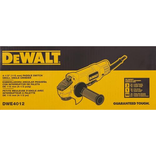  DEWALT Angle Grinder Tool, 4-1/2-Inch, Paddle Switch, 7-Amp (DWE4012)