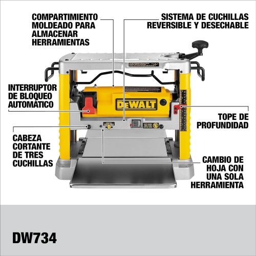  DEWALT Benchtop Planer, Single Speed, 15-Amp, 12-1/2-Inch (DW734)