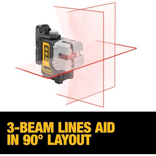  DEWALT Line Laser, Self-Leveling, 3-Beam (DW089K)