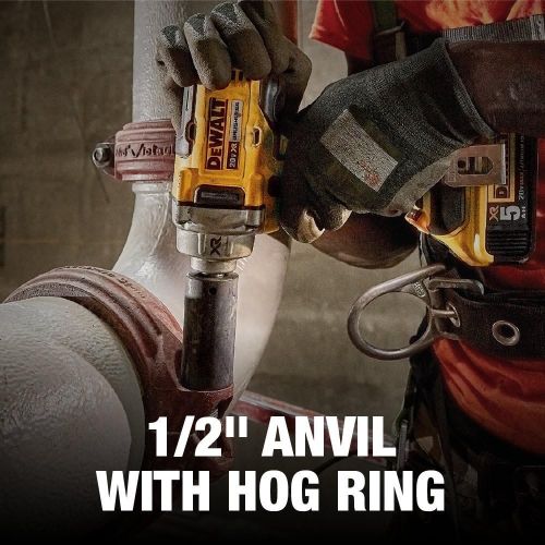  DEWALT 20V MAX XR Impact Wrench Kit, Hog Ring Anvil, 1/2-Inch (DCF894HP2)