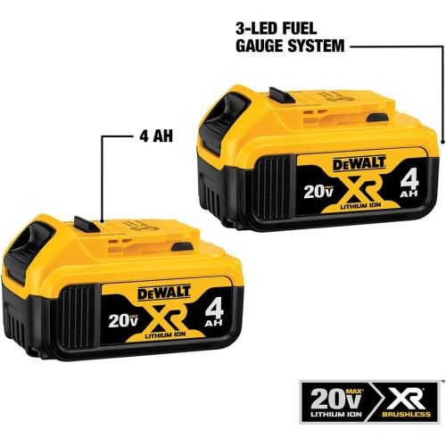  DEWALT 20V MAX XR Battery, 4.0-Ah, 2-Pack (DCB204-2)