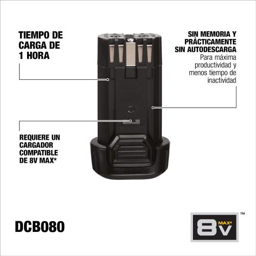  DEWALT 8V MAX Battery (DCB080)