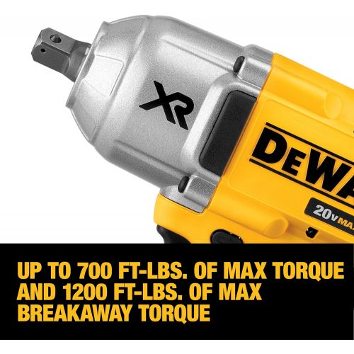  DEWALT 20V MAX XR Cordless Impact Wrench Kit with Detent Anvil, 1/2-Inch (DCF899P2)