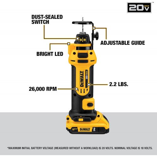  DEWALT DCS551D2 20V Max Lithium Ion Cordless Drywall Cut-Out Tool Kit