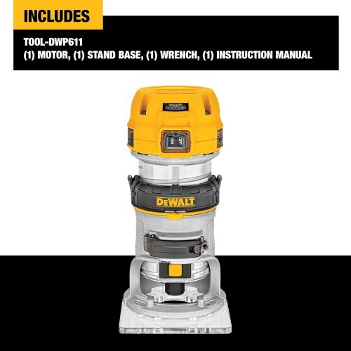  DEWALT Router, Fixed Base, Variable Speed, 1-1/4-HP Max Torque (DWP611)