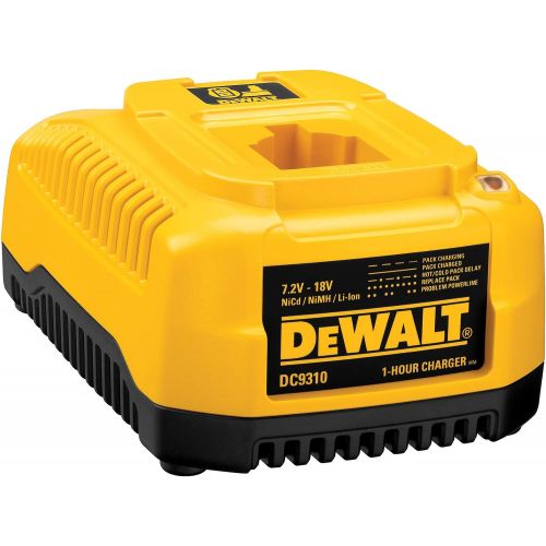  DEWALT Charger for 7.2V-18V Battery, 1-Hour Fast Charging (DC9310)