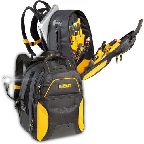  DEWALT DGCL33 33-Pocket Lighted USB Charging Tool Backpack