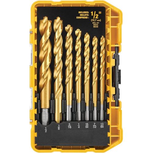  DEWALT Titanium Drill Bit Set, Pilot Point, 21-Piece (DW1361)