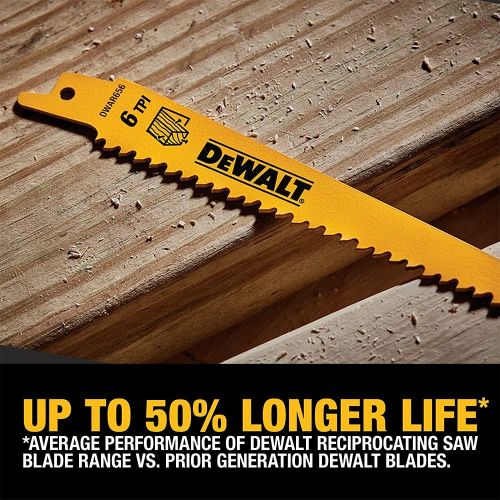  DEWALT Reciprocating Saw Blades, Metal/Wood Cutting Set, 6-Piece (DW4856)