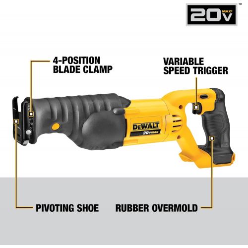  DEWALT 20V MAX Reciprocating Saw, Tool Only (DCS380B)