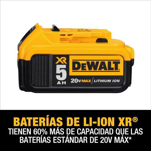  DEWALT 20V MAX Battery and Charger Kit with Bag, 5.0Ah (DCB205CK)