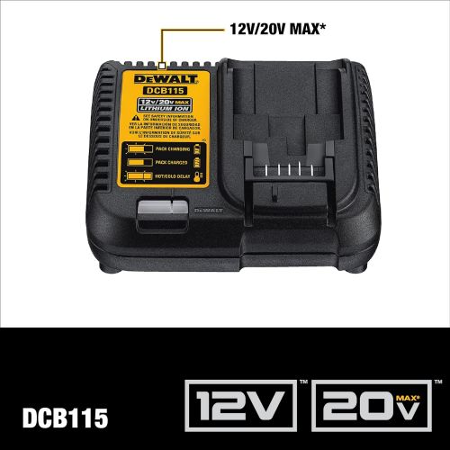  DEWALT 20V MAX Battery and Charger Kit with Bag, 5.0Ah (DCB205CK)