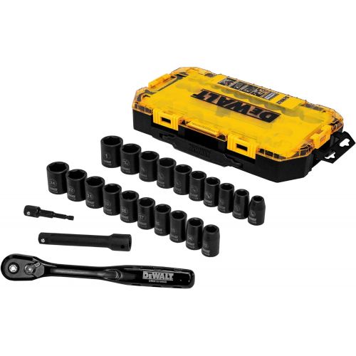  DEWALT Impact Socket Set, 23-Piece, 1/2 Drive Metric/SAE (DWMT74739)