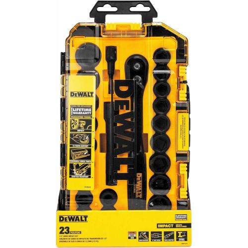  DEWALT Impact Socket Set, 23-Piece, 1/2 Drive Metric/SAE (DWMT74739)