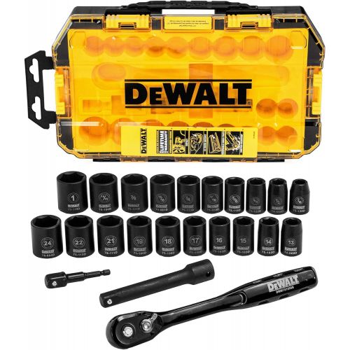  DEWALT Impact Socket Set, 23-Piece, 1/2 Drive Metric/SAE (DWMT74739)