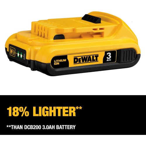  DEWALT 20V MAX Battery Pack with Charger, 3-Ah (DCB230C)