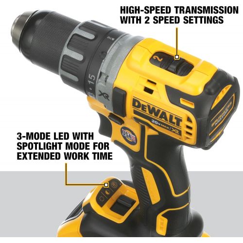  DEWALT 20V MAX Cordless Drill / Driver Kit, Brushless, 1/2-Inch (DCD791D2)