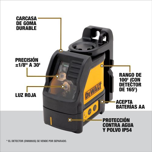  DEWALT (DW088K) Line Laser, Self-Leveling, Cross Line