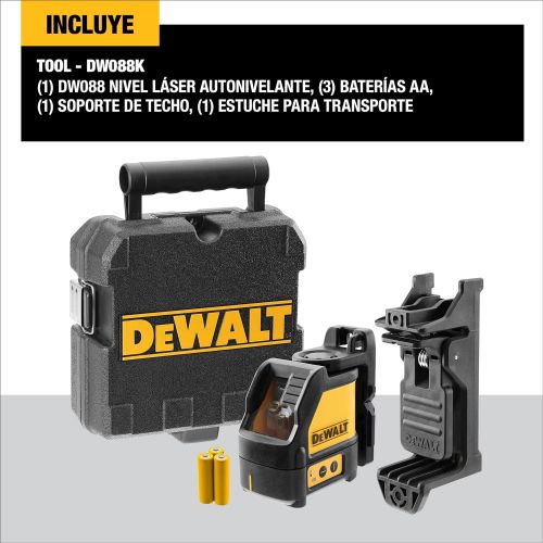  DEWALT (DW088K) Line Laser, Self-Leveling, Cross Line