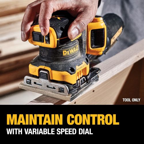  DEWALT DCW200B 20V MAX XR Brushless Cordless 1/4 Sheet Variable Speed Sander (Tool Only)