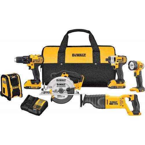  DEWALT 20V MAX Combo Kit, Compact 6-Tool (DCK620D2)