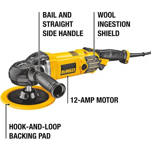  DEWALT Buffer/Polisher, Variable Speed, Soft Start, 7-Inch/9-Inch (DWP849X)