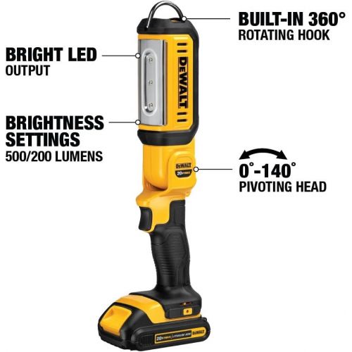  DEWALT (DCL050) 20V MAX LED Work Light, Hand Held, Tool Only