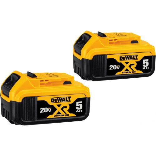  DEWALT 20V MAX XR 20V Battery, 5.0-Ah, 2-Pack (DCB205-2)
