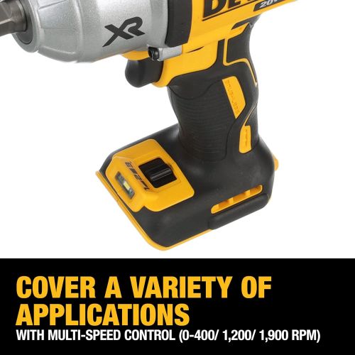  DEWALT (DCF899HB) 20V MAX XR Impact Wrench Kit, Brushless, High Torque, Hog Ring Anvil, 1/2-Inch, Tool Only