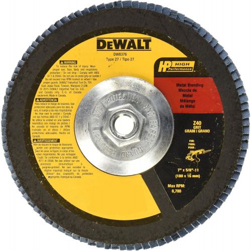  DEWALT DW8376 7-Inch by 5/8-Inch-11 40g Type 27 HP Flap Disc