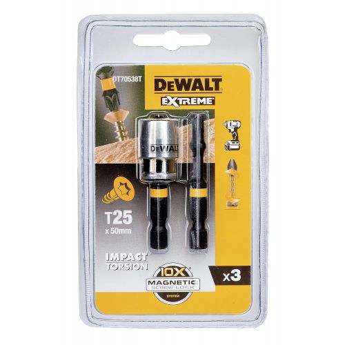  DEWALT DEWDT70538T Impact Torsion 2 x T25 50mm and Magnetic Screwlock Sleeve