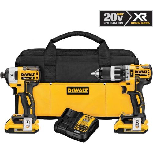  DEWALT 20V MAX XR Brushless Combo Kit with Cordless Orbital Sander (DCK287D2 & DCW210B)